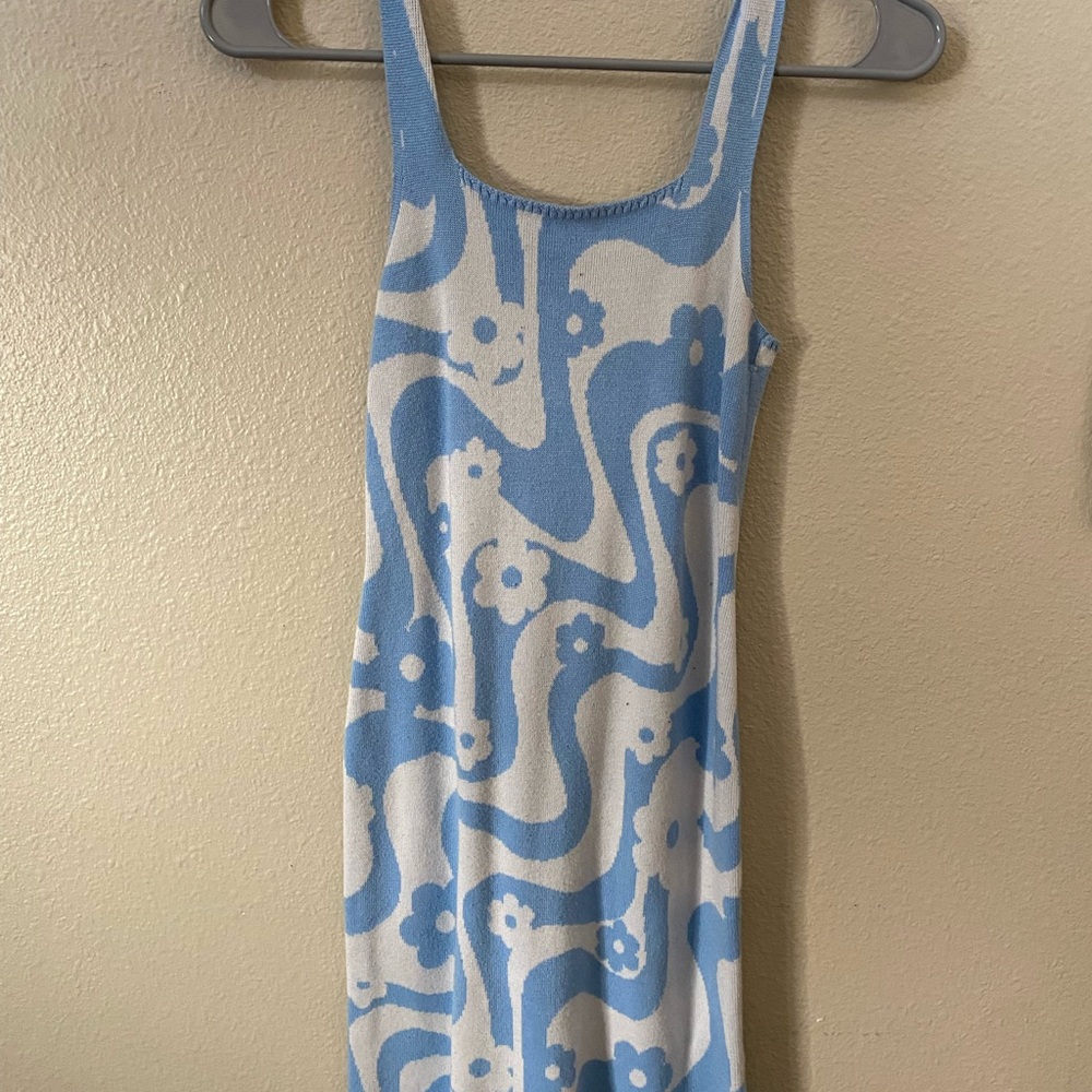 Hollister Light Blue and White mini dress